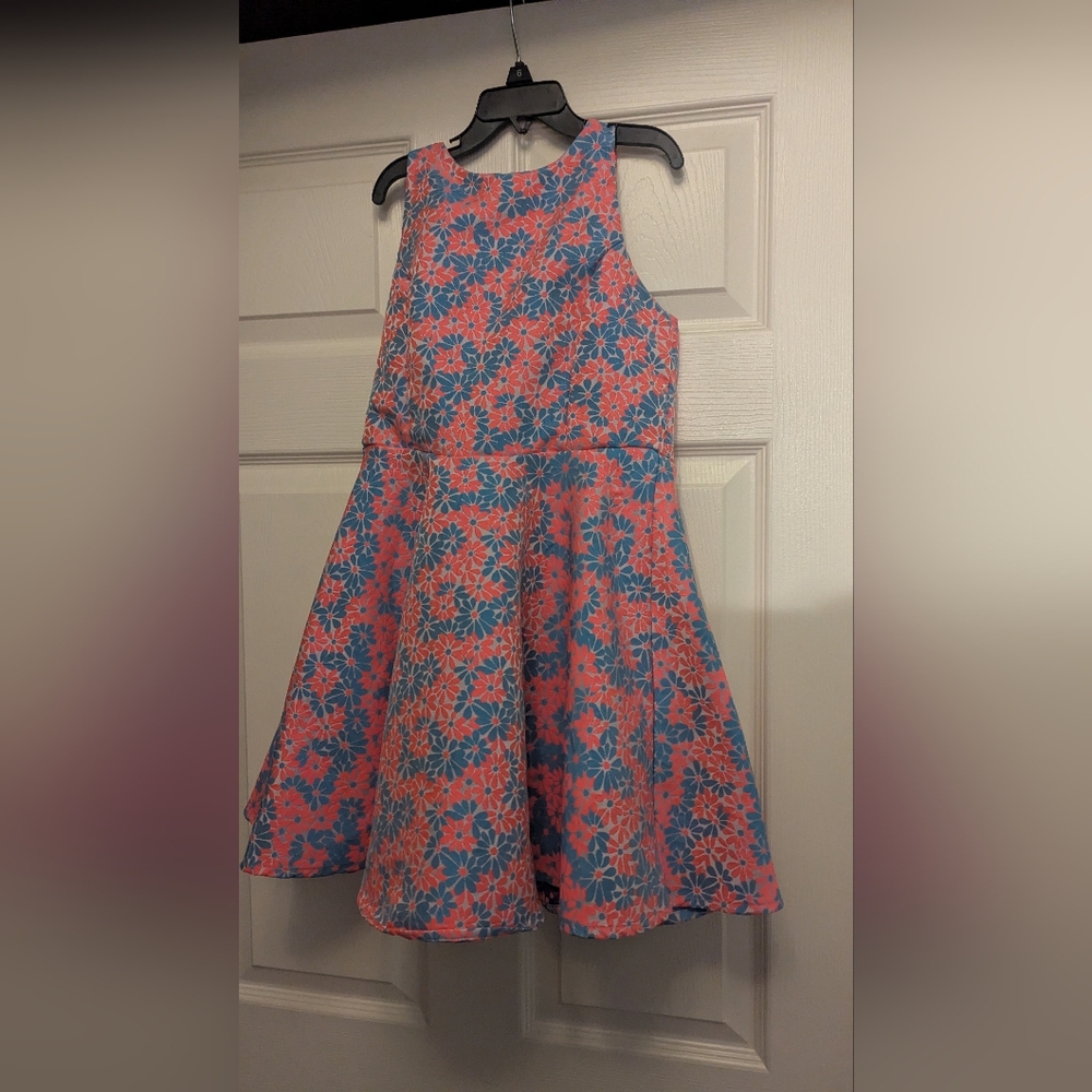 Un Deux Trois Vibrant Floral Kids Dress Size 14